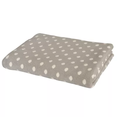 Clayre & Eef Gepunktete Decke grau 125*150 cm