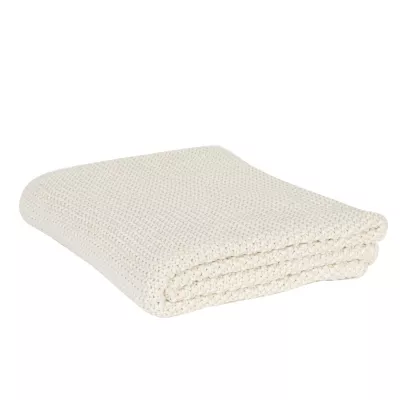 Clayre & Eef Decke weiß, strick 125*150 cm