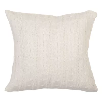 Clayre & Eef Kissenhülle Strickoptik Weiß ca. 40 x 40 cm