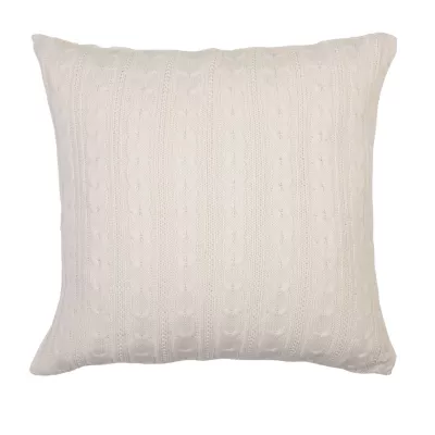 Clayre & Eef Kissenhülle Strickoptik Weiß ca. 50 x 50 cm