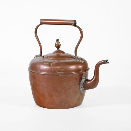 Antiker Kaminkessel aus Kupfer, Kupferkessel mit Patina