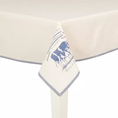 Clayre & Eef Lait De Vache Tischdecke blau ca. 100 x 100 cm