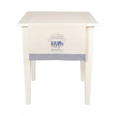 Clayre & Eef Lait De Vache Tischläufer Tischdecke blau ca. 50 x 140 cm