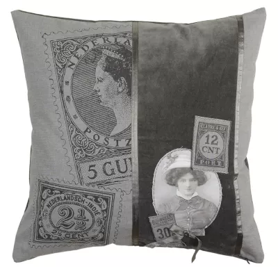 Clayre & Eef Kissen "Money" dunkelgrau 50*50cm