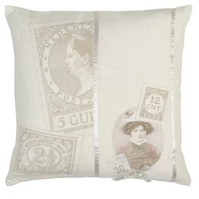 Clayre & Eef Kissen "Money" beige 50*50cm