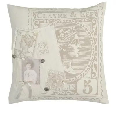 Clayre & Eef Kissen "Foto" beige 50*50cm