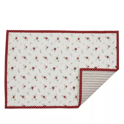 Clayre & Eef Tischset La Petite Rose im 6er-Set, in rot/weiß