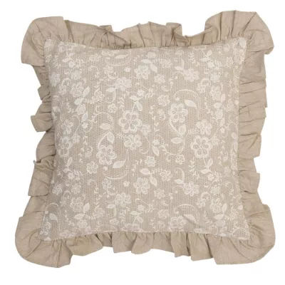 Clayre & Eef Kissen Zierkissen Tulsa 40x40 Lace with Love