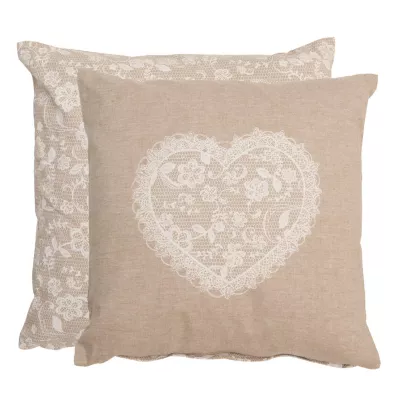 Clayre & Eef Kissen Zierkissen Miami 40x40 Lace with Love