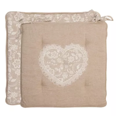 Clayre & Eef Stuhlkissen 40x40 mit Inlett Lace with Love