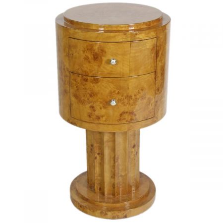 MORRIS Art déco 2er Set Beistelltische "Angelie", rund, in Wurzelholz