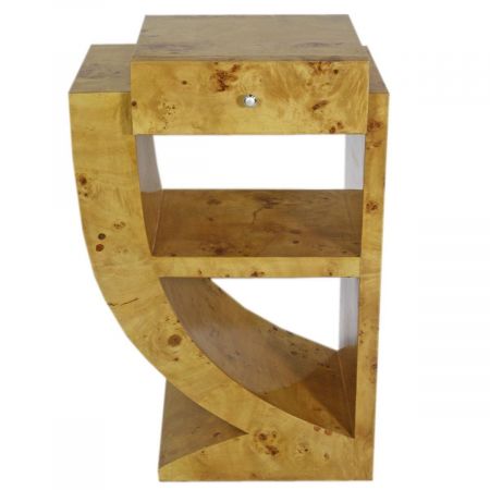 2er Set Art déco Stil Beistelltisch Antoine, in Nussbaum