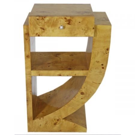 2er Set Art déco Stil Beistelltisch Antoine, in Nussbaum