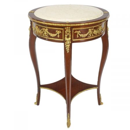 Morris Barock-Beistelltisch in Rustikal-Creme