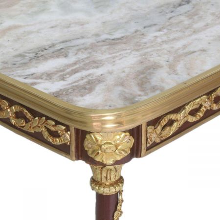 Morris kompakter Barock-Beistelltisch in Grau-Gold
