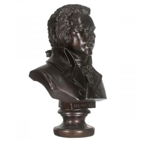Morris Barock Büste Mozart in Zinn-Schwarz