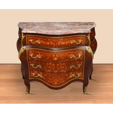 Morris Marmor Barock-Kommode in Rosé-Rustikal