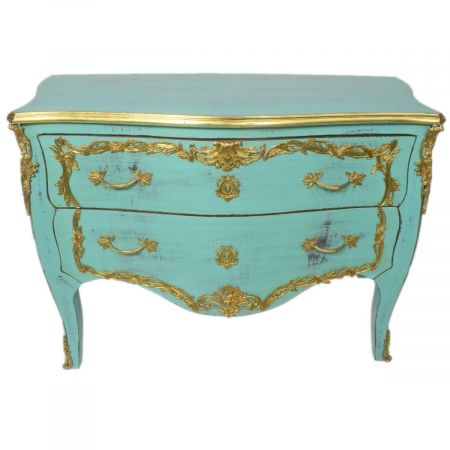 Morris Barock shabby chic Türkis Kommode