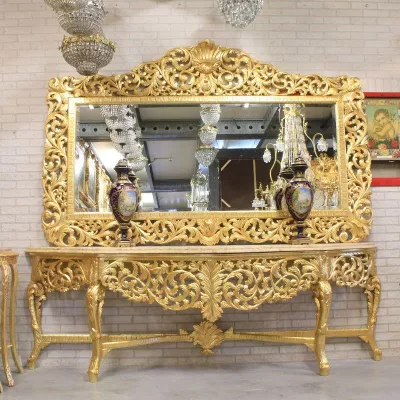 Morris großer Barock-Spiegeltisch Gold
