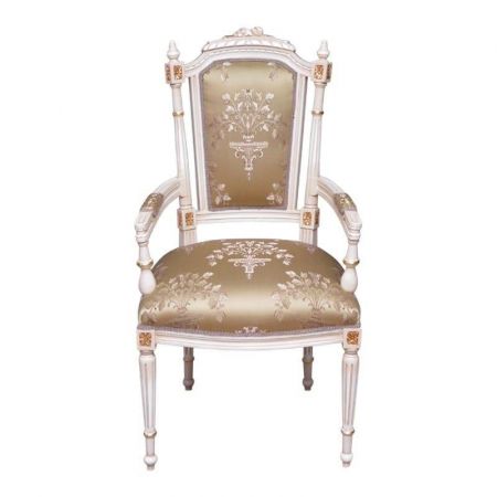 MORRIS Barock Stil Armchair "Adaliz", creme/gold