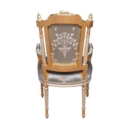 MORRIS Barock Stil Armchair "Aveline", gold/grau