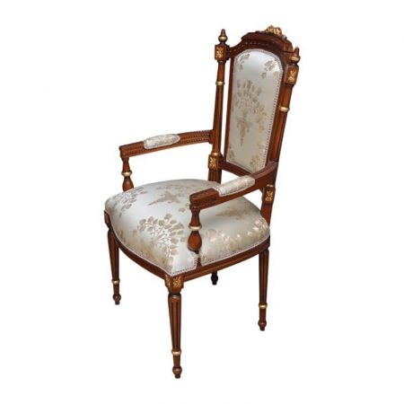 MORRIS Barock Stil Esszimmerstuhl "Jeanne", braun/grau