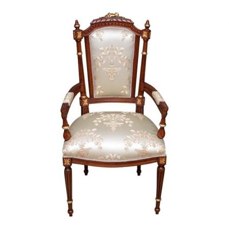 MORRIS Barock Stil Esszimmerstuhl "Jeanne", braun/grau