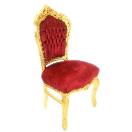 Morris Barock-Esszimmerstuhl Purpur-Gold