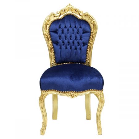 Morris Barock-Esszimmerstuhl Bleu Royal