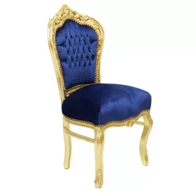 Morris Barock-Esszimmerstuhl Bleu Royal