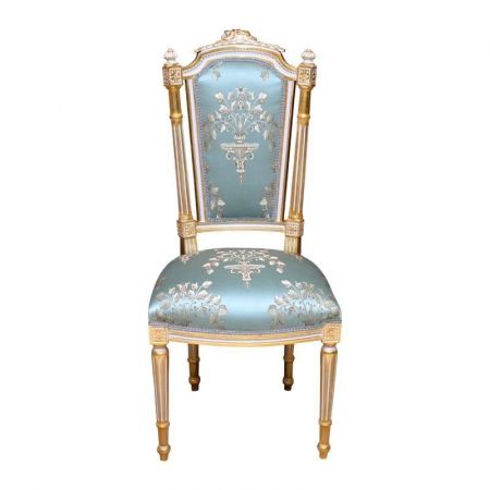Morris Barock-Esszimmerstuhl Hellblau