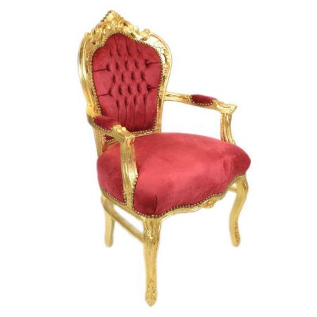 Morris Barock Roter Armlehne Stuhl