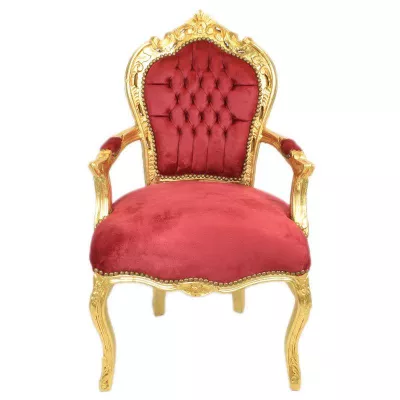 Morris Barock Roter Armlehne Stuhl