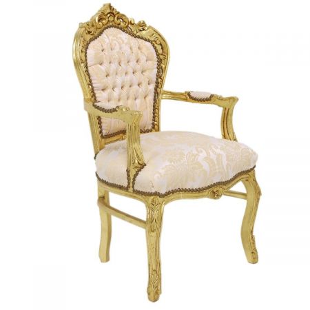 Morris Barock Creme Armlehne Stuhl