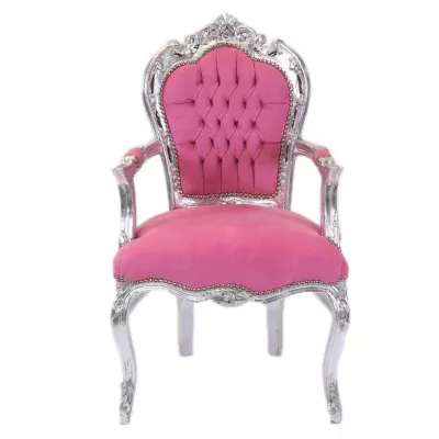 Morris Barock Armlehne Rosa Silber