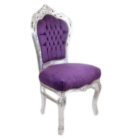 Morris Barock Stuhl Lila Silber