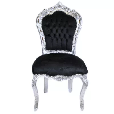 Morris Barock Stuhl Schwarz Silber
