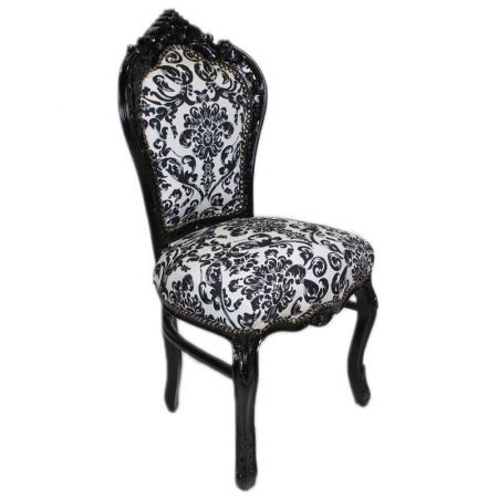 Morris Barock  Stuhl Schwarz/ Weiss Motiv