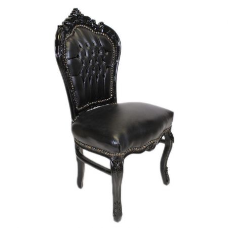 Morris Barock Stuhl Schwarz in Schwarz