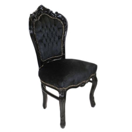 Morris Barock Stuhl Schwarz in Schwarz