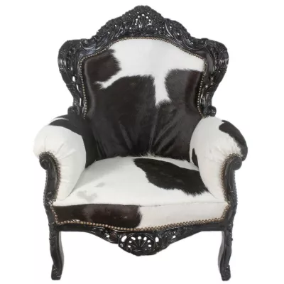 Morris Barock Sessel Black/White