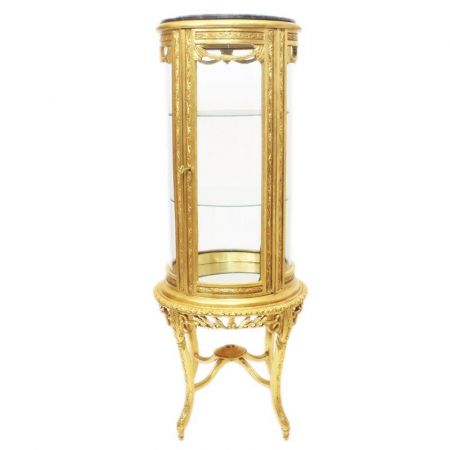 Morris runde vergoldete Barock-Vitrine