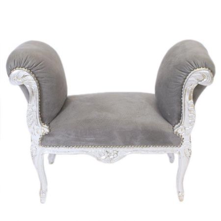 Morris Barock Silber-Grau Hocker