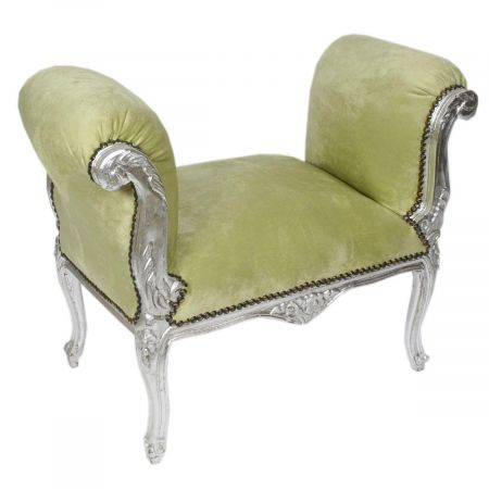 Morris Barock Silber-Grün Hocker