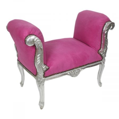 Morris Barock Silber-Rosa Cleo Hocker