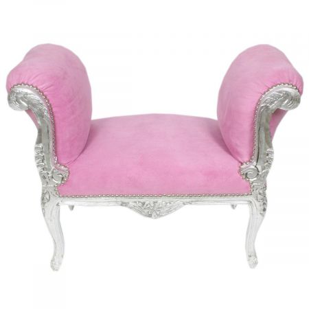 Morris Barock Silber-Rosa Hocker