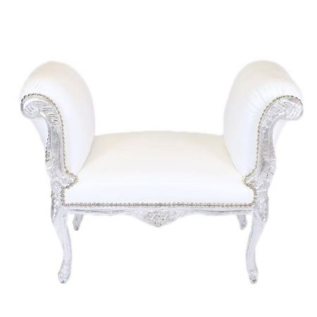 Morris Barock Weiss-Leder Hocker