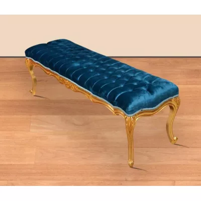 Morris Barock Gold-Blau Hocker