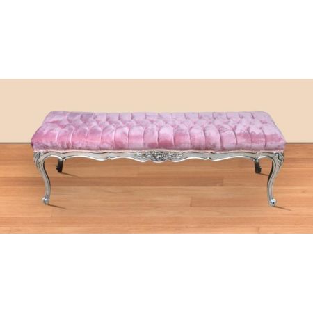Morris Barock-Hocker Silber-Pink
