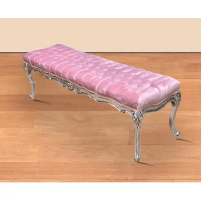 Morris Barock-Hocker Silber-Pink